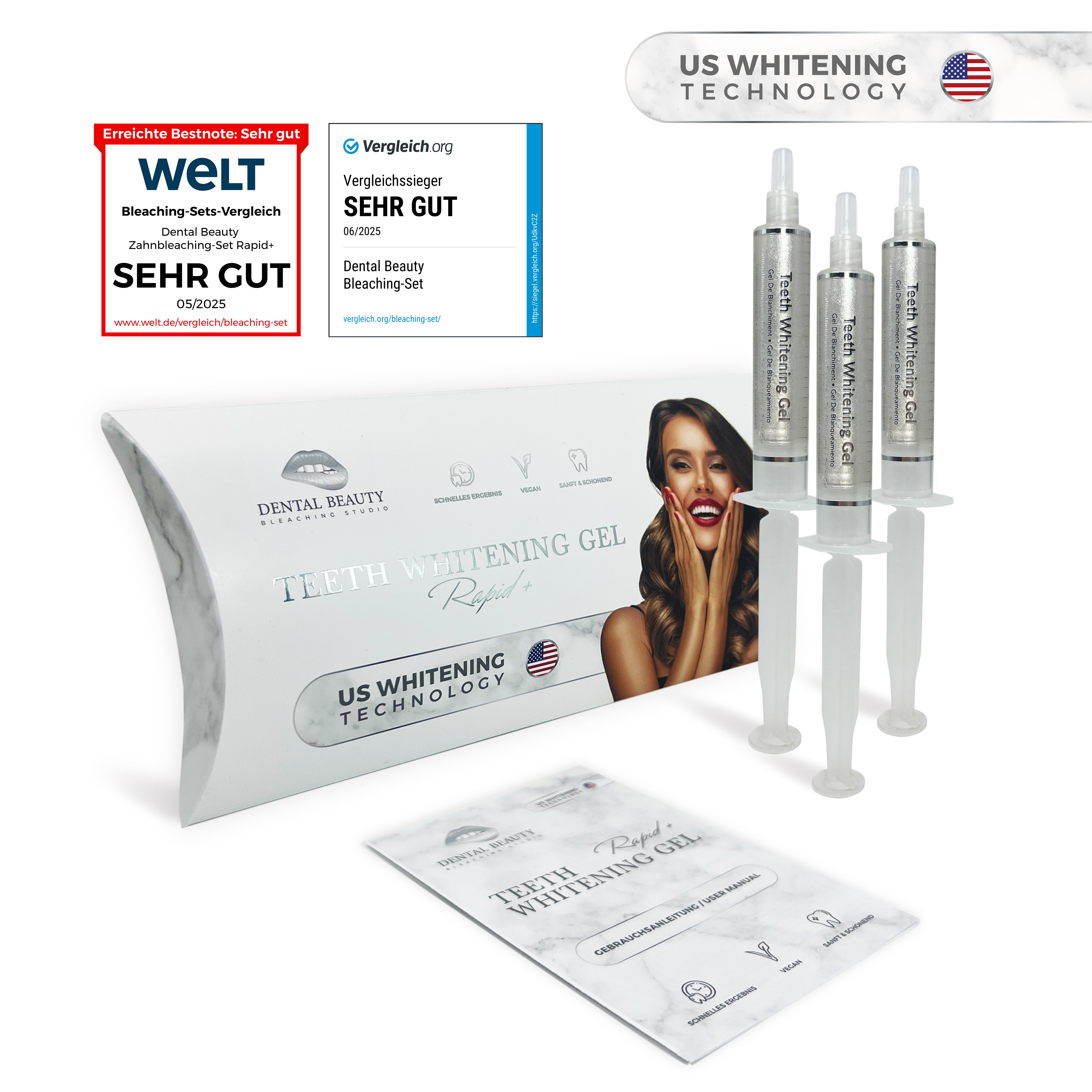 Zahnbleaching Gel REFILL- 3er Pack - Bleaching Gel - Zahnaufhellung Gel