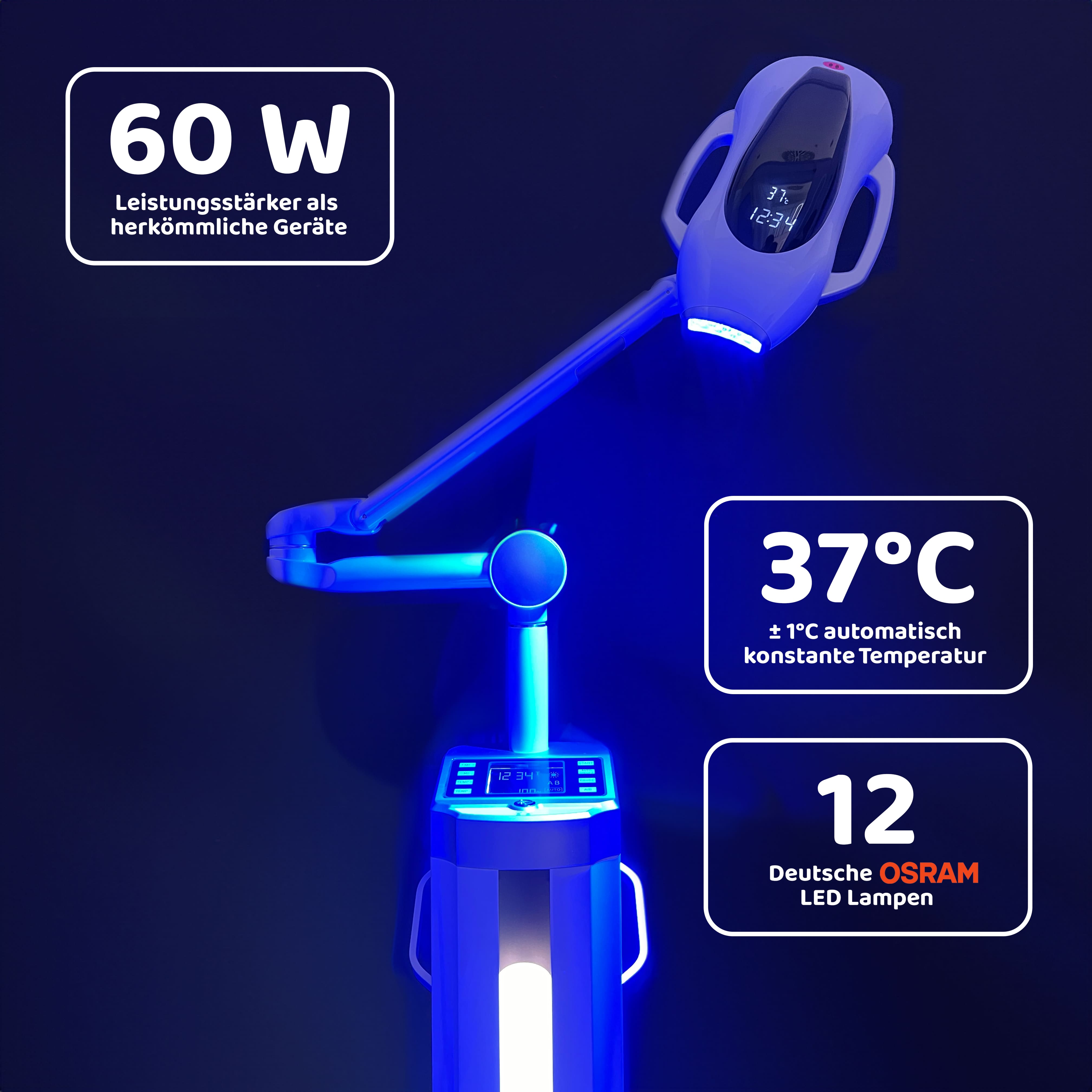 Lámpara LED para blanqueamiento dental de 60 vatios. Lámpara blanqueadora. Dispositivo blanqueador dental.